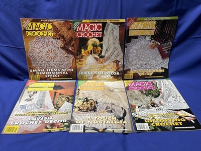 Magic Crochet Magazine Lot of 6 Issues 1995 #94-99 Illustrated Crochet
