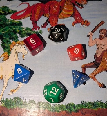 Advanced Dungeons & Dragons Role Playing Polyhedral Dice Set Vintage Colors D20