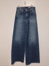 AG Adriano GoldSchmied Deven High Rise Ultra Wide Leg Italian Fabric Jeans sz 26