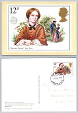 Charlotte Brontë Jane Eyre PHQ Postcard 1980 First Day Issue Harrow FDC