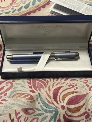 Waterman Hemisphere Metallic Blue Fountain Pen Medium Nib, New In Box