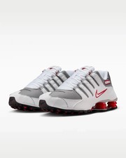 Nike Men's Shox NZ White Metallic Silver Sneakers 378341-104 size 9.5, 11.5, 12