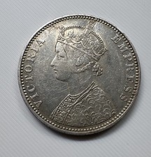 1900 British India Victoria Empress One Rupee Silver KM#492 Extremely Fine