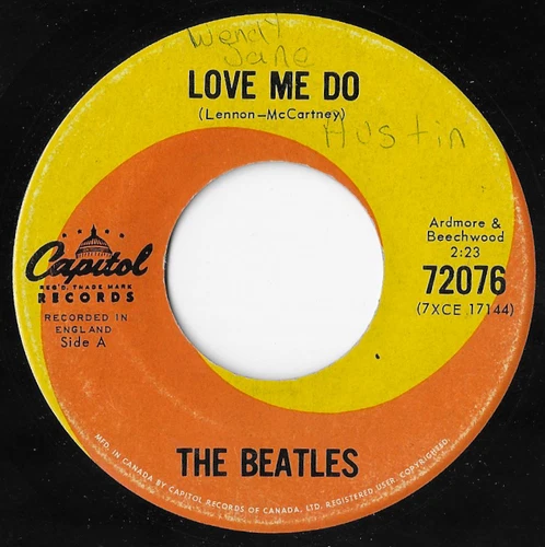 The Beatles Love Me Do / P.S. I Love You Capitol Records Canada Pressing VG+ 45
