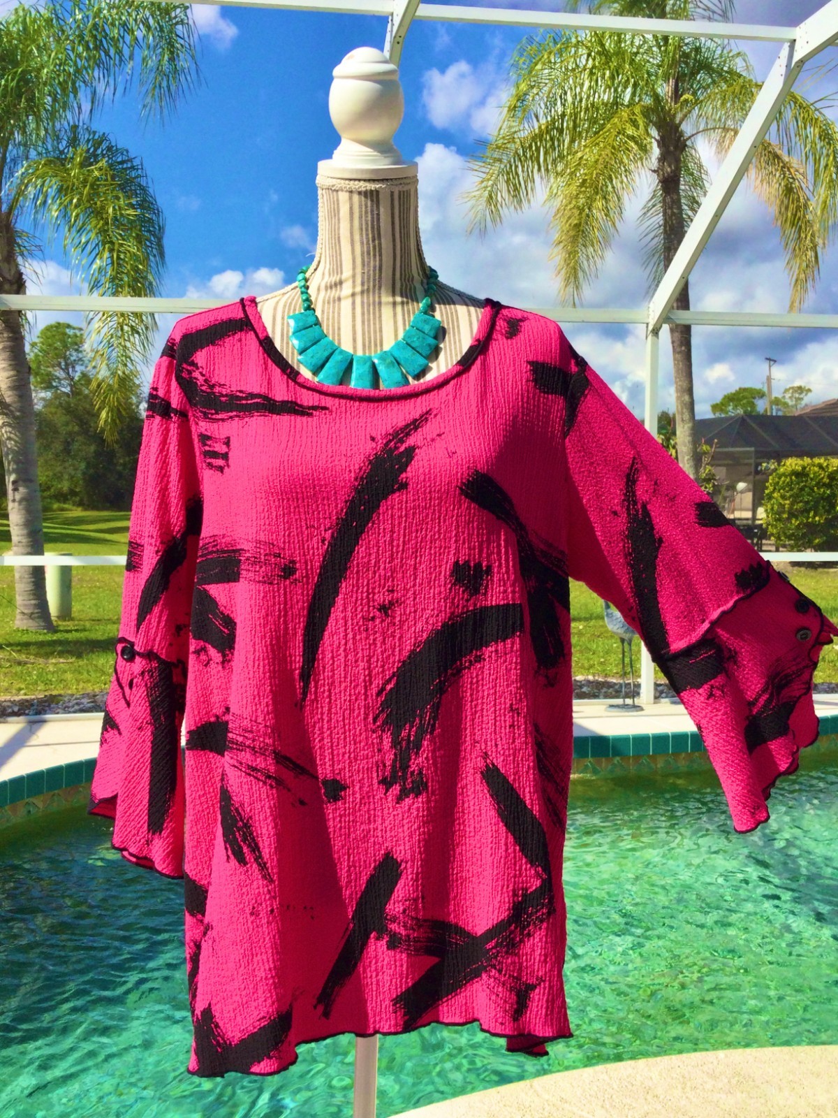 RUBY Rd Pink,Wine,Coral DRAMATIC Batik/Paisley Do… - image 15