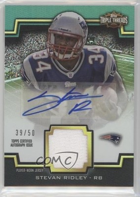 2011 Triple Threads Unity Relics Emerald 39/50 Stevan Ridley Rookie Auto RC 0af