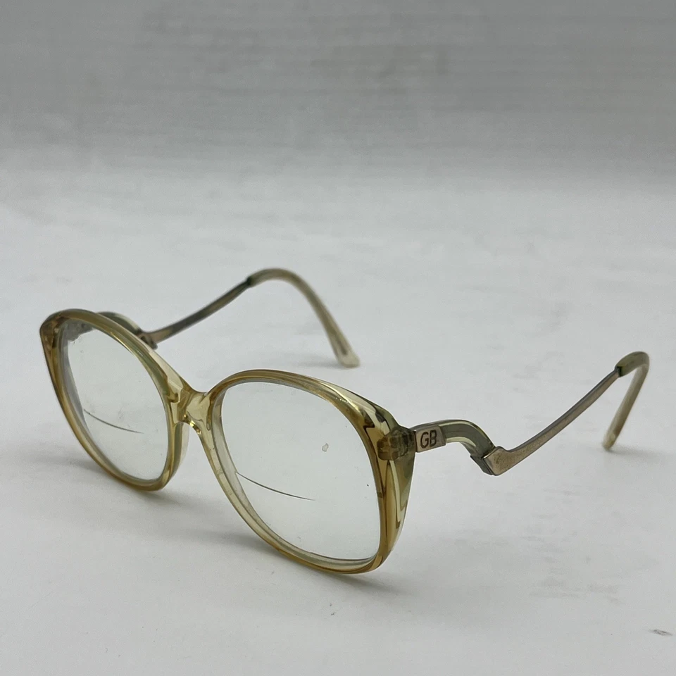 Gafas de lectura transparentes Geoffrey Beene vintage 135 marcos ovalados amarillas para mujer’s Foto 2 de 4