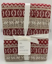 Pottery Barn Fair Isle Cotton Sheet Set Red Multi King B1083