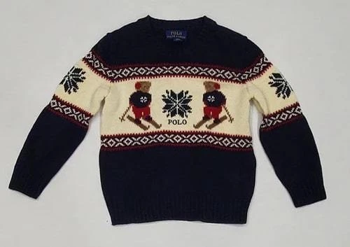 Polo Ralph Lauren Polo Bear Ski Sweater Knit Wool Size S Women