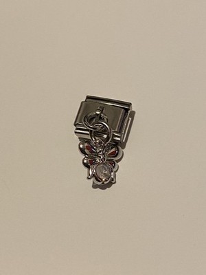 New Firefly CZ Dangle Silver Italian Charm Fits All 9mm Classic Italian Bracelet