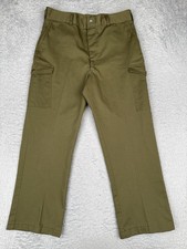 Vintage Boy Scouts Of America Pants Men 32x27 Green Cargo Twill Uniform Official