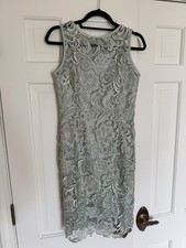 Womens Adrianna Papell Sleeveless Lace Sheath Dress Sz 6 Mint Green Spring