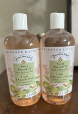 2 Crabtree & Evelyn Sweet Almond Oil Bath & Shower Gel 16.9 fl oz