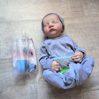 Baby Reborn Doll 17 Inch Realistic Newborn Anatomically Correct Boy W/bottle