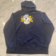 Nike North Carolina Tar Heels Hoodie Men M Navy Club Fleece Pullover UNC Rameses