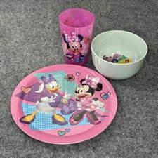  ZAK DESIGNS Minnie Mouse 3-piece Kids Dinnerware Set - Bowl, Plate,  Cup Pink