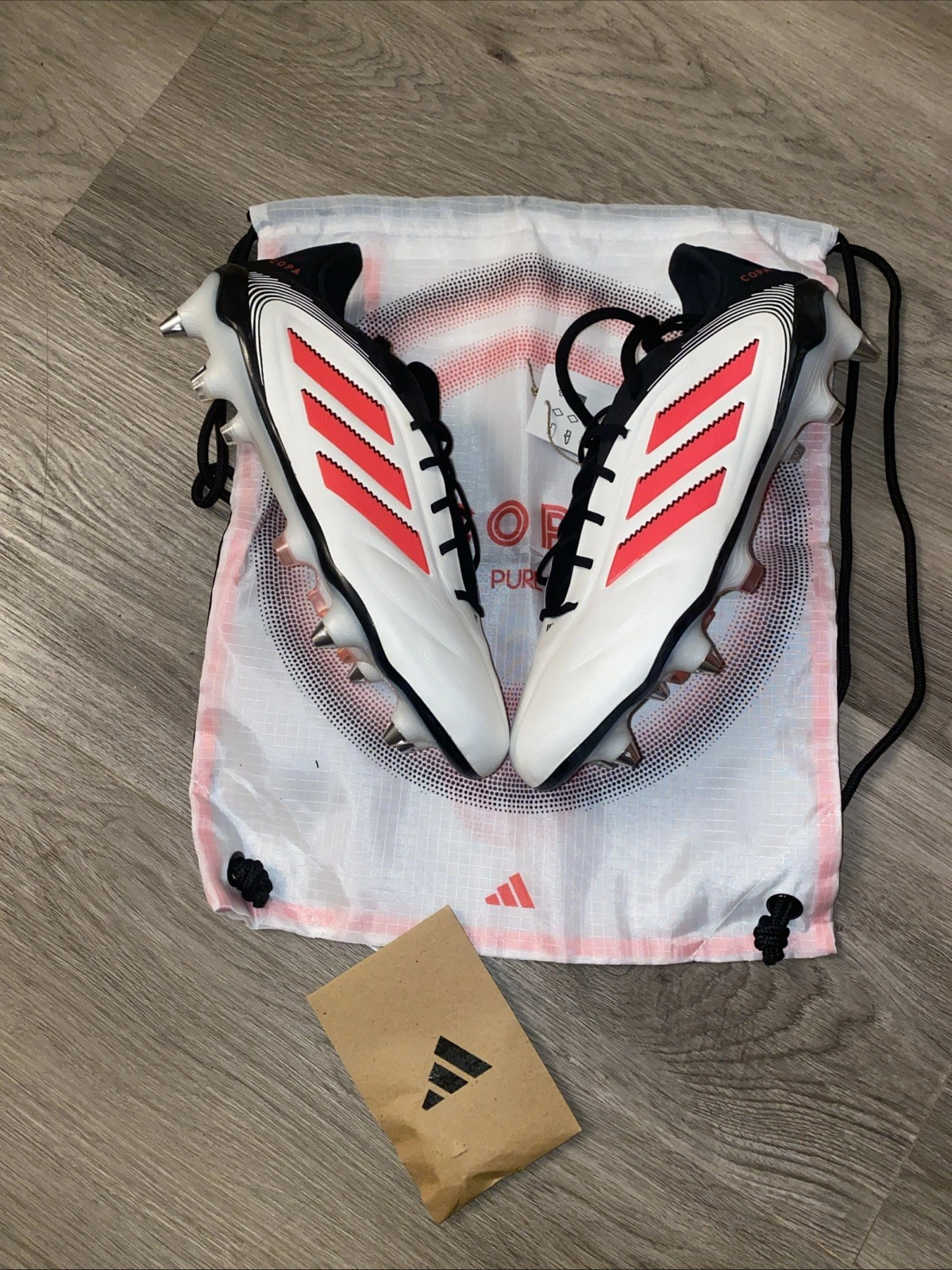 Adidas Copa Pure III Elite SG White Red Mens Soccer Cleats ID9057 Size 10.5