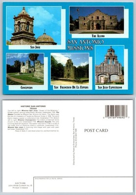 San Antonio Missions Texas Postcard - Alamo, San Jose, Concepcion, Espada, San