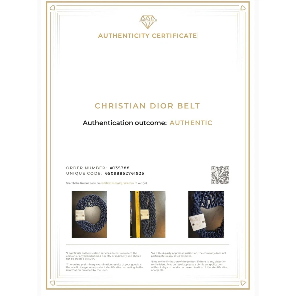 Cinto de corda de náilon raro vintage autêntico Christian Dior anos 70/80 azul marinho/branco tamanho P - Imagem 2 de 4