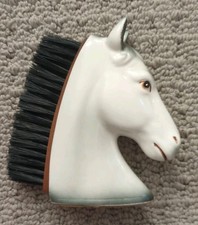 Vintage Japan Ceramic White Horse Head Clothing/Lint Brush, 5 , Imperfect