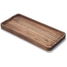 Acacia Wood Vanity Tray for Bathroom Counter or Toilet Tank Organizer,