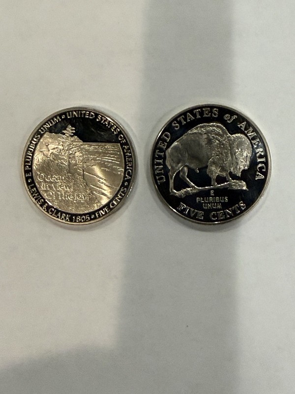 2005 S JEFFERSON NICKEL OCEAN IN VIEW +2005 S BISON CAMEO 12