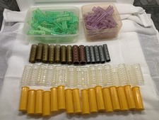 Hair Rollers Curlers Plastic Snap On Slick Style Lot Of Over 100 W/ Diff Sizes