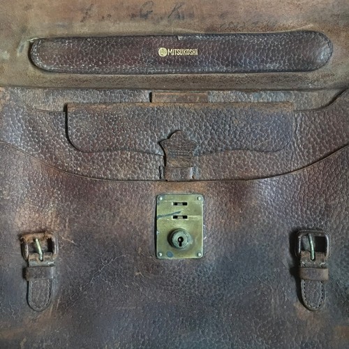 Vintage MITSUKOSHI Tokyo Leather Briefcase Satchel Attache Case Made in Japan - Picture 5 of 20