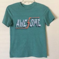 Cat Jack Boys Shirt Awesome Short Sleeve Green Size M Medium 8/10 EUC