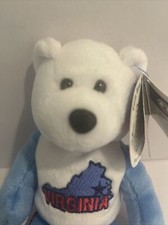 VIRGINIA State Quarter Coin Bear 10th State Plush 8" Limited Treasures 2001