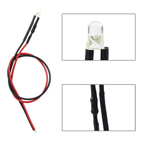 20 un. Lámparas de luz LED de resistencia precableada 26awg 20 cm verde cable 3 mm 12V L123G - Imagen 4 de 4