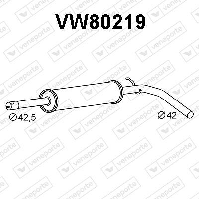 Silencieux intermédiaire VW Polo III en acier aluminié durable de haute précision