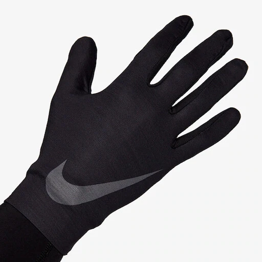NIKE BLACK RUNNING GLOVES MENS BASELAYER LIGHT WINTER WARM COLD TOUCH SCREEN - Image 4 of 4