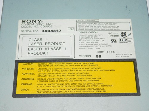 Sony CDU50E 4x CD-ROM Laufwerk Reader Optical Disk Drive CD-ROM ATAPI IDE EIDE - Bild 3 von 5