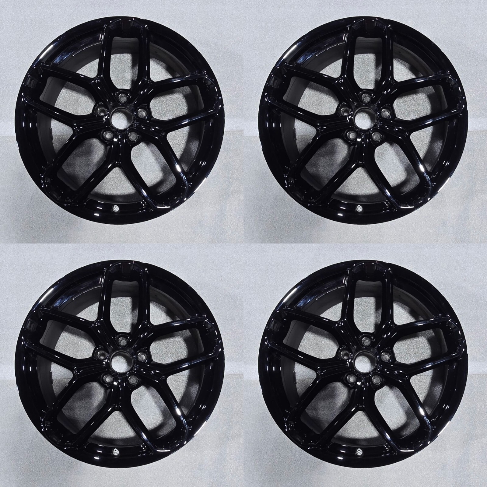 19" LAMBORGHINI HURACAN KARI EVO OEM WHEELS RIMS GLOSS BLACK STAGGERED SET