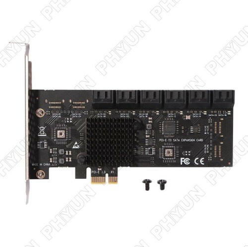 PCIE 1X to 12-Port SATA 3.0 Adapter Card Add on Cards Riser PCIE Card For Mining - Photo 12/12