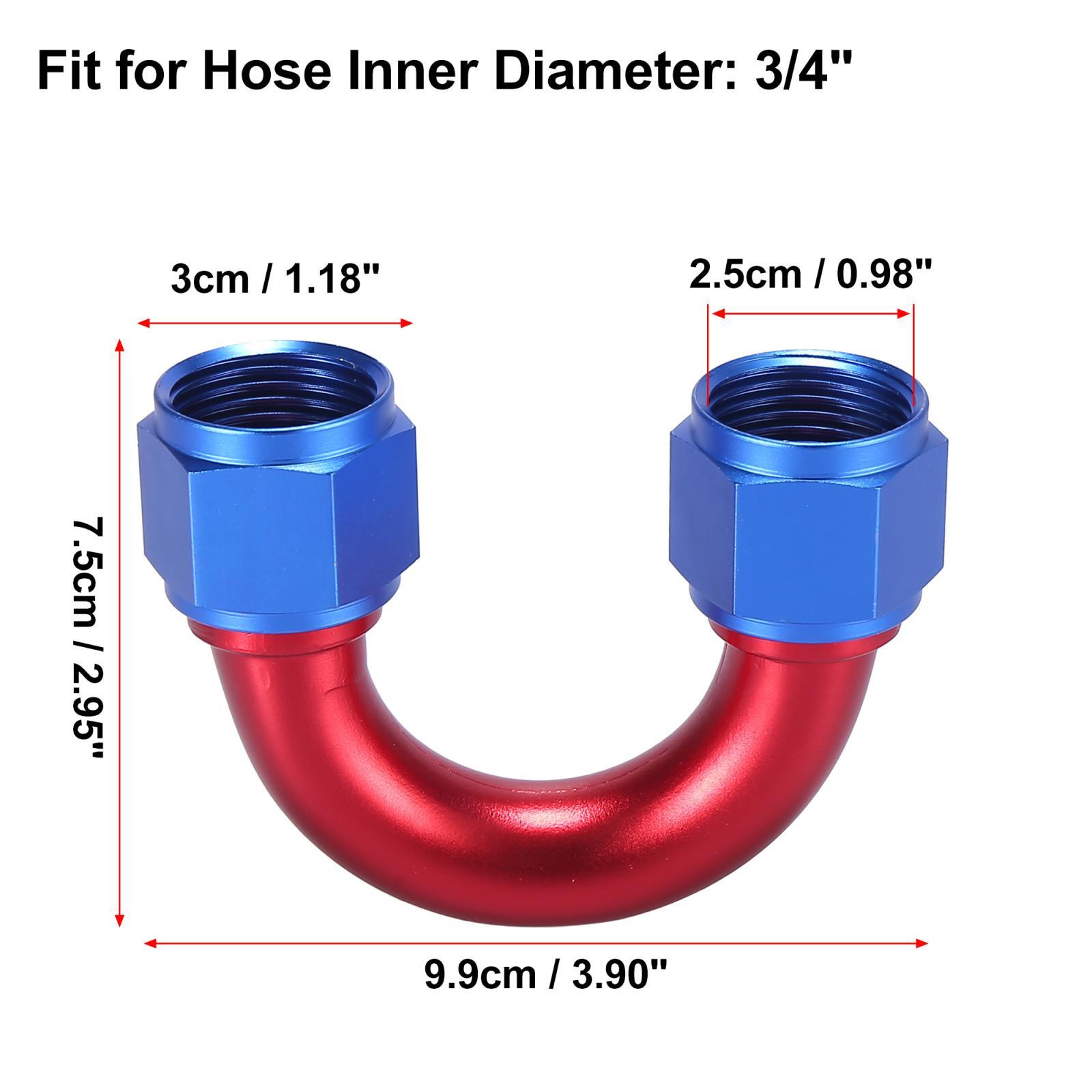 AN12 180 Degree Female Swivel Coupler Car Fuel Hose Fitting Adapter Red Blue eBay