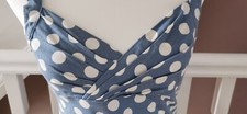 Pink Boutique Baby Blue Polka Dot Dress Size 10