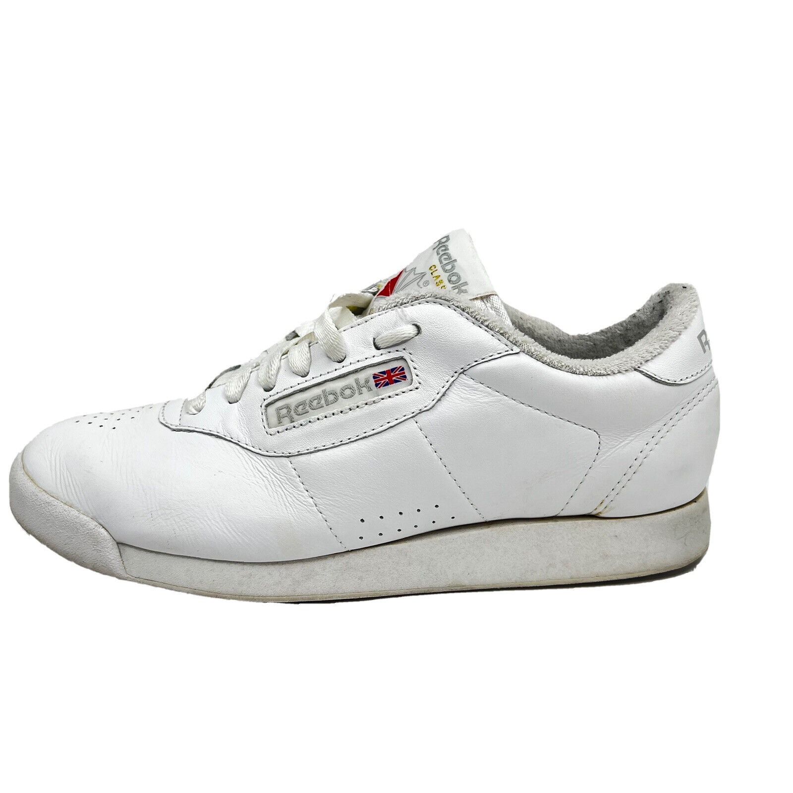 compensar Punto de partida aleatorio Reebok Classic Leather White Womens 6.5 Princess Aerobic Tennis Shoes  Sneakers | eBay