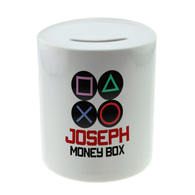 Personalisierte Spardose mit beliebigem Namen Gaming Sparen Kinder bedruckt Geschenk 17