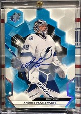 2020-21 UPPER DECK SPX ANDREI VASILEVSKIY, #68, AUTO, STANLEY CUP CHAMP BOLTS  O