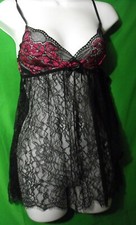 NEW HANKY PANKY 3L6056 SIGNATURE CROSS-DYE BODICE BABYDOLL  G-STRING S