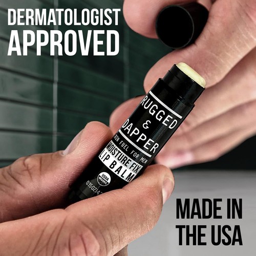 RUGGED & DAPPER Lip Balm for Men Certified Organic + Natural Ingredients 4 Packs - Picture 2 of 8