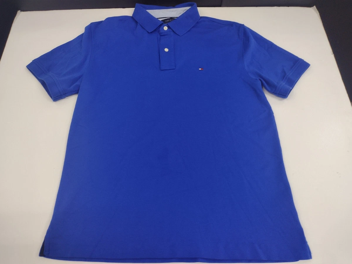 Tommy Hilfiger Mens Custom Fit Coupe Sur Mesure Polo Blue XL Short