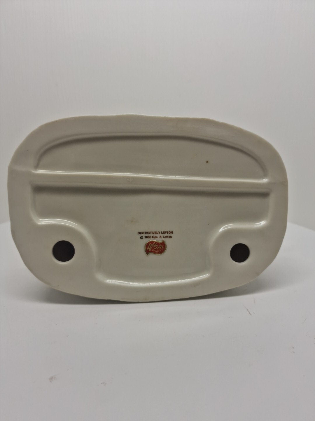 Vintage Lefton White Christmas Tree With Santa In Sleigh Candle Holder D22