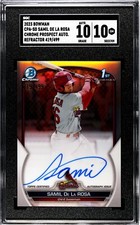 2023 Bowman Chrome Samil De La Rosa Refractor Auto /499 #CPA-SD SGC 10 GEM 💎