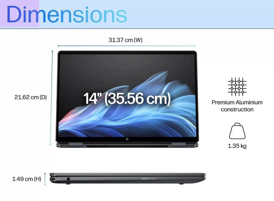 HP Omnibook Ultra Flip 14 2.8K OLED Ultra 7 258V 32GB 1TB Win11 Pro Spectre Grey - image 3 of 4