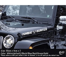 2x Zombie Hunter Stickers-reflectivemetallic Color Funny Car Jeep 55cm Stickers