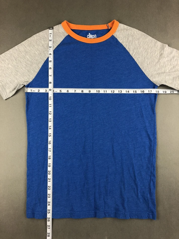 Circo 棒球圆领风格 T 恤青少年尺寸 XL (16) 蓝色灰色橙色 — 第 4/4 张图片