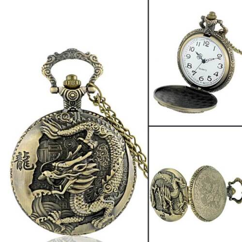 Orologio da tasca Steampunk quarzo vintage design antico collana ciondolo regalo retrò - Foto 58 di 98